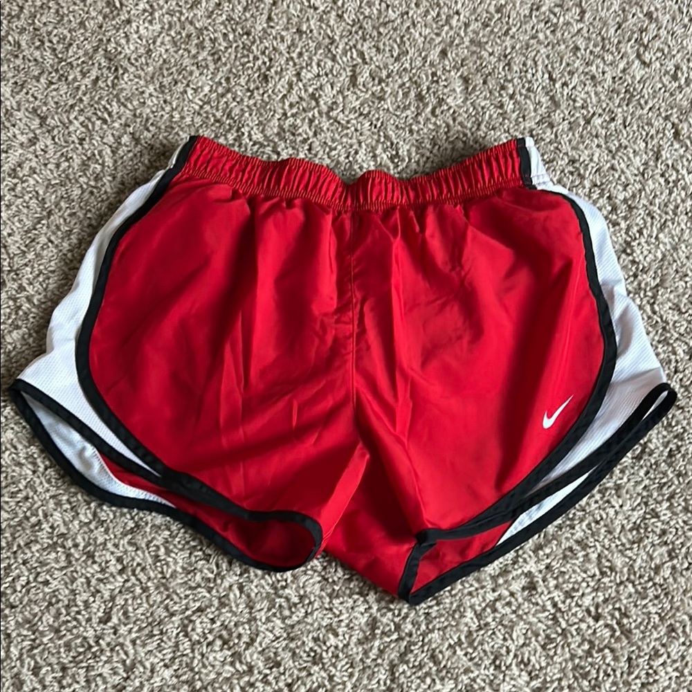 Nike Red and White Athletic Shorts